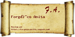 Forgács Anita névjegykártya