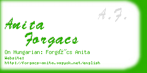 anita forgacs business card